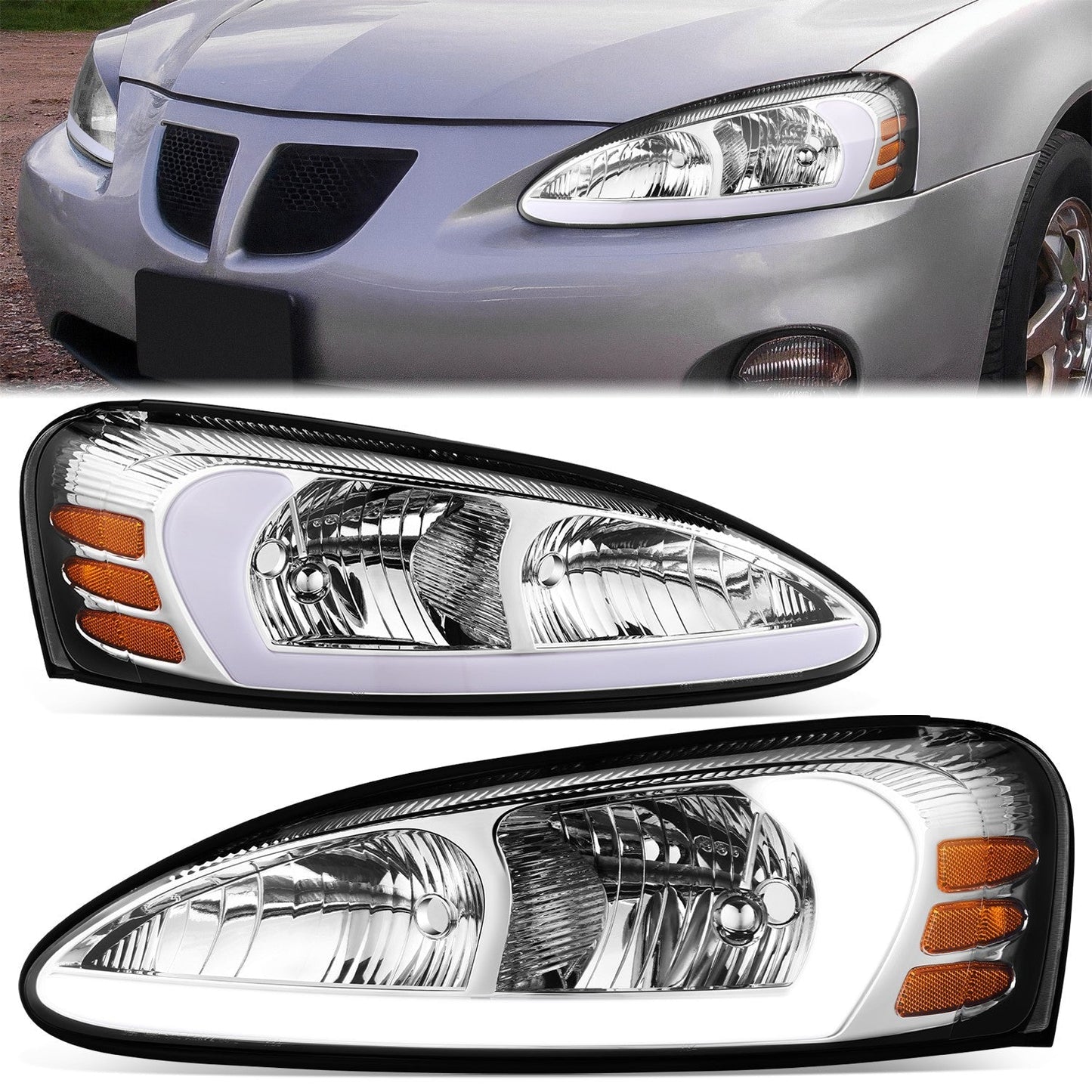 3D LED DRL Headlights <br> 04-08 Pontiac Grand Prix