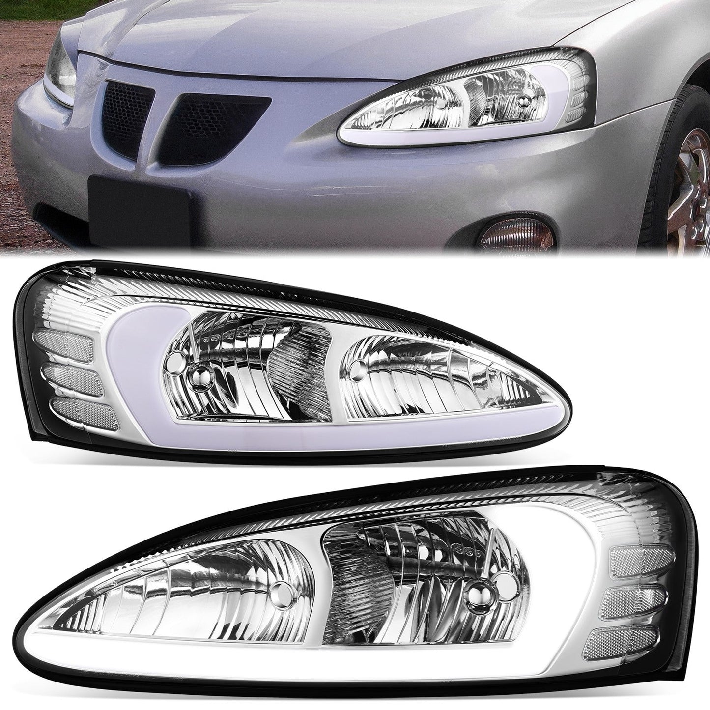 3D LED DRL Headlights <br> 04-08 Pontiac Grand Prix