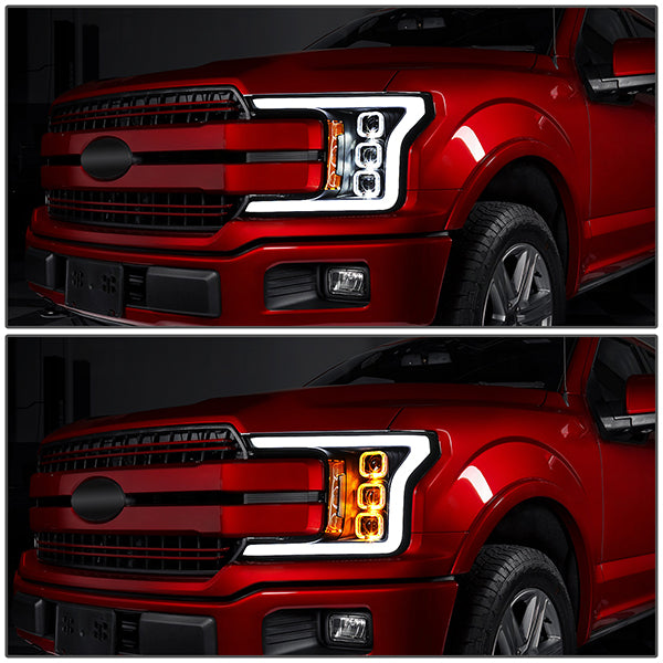 Triple Sequential LED DRL Projector Headlights<br>18-20 Ford F150