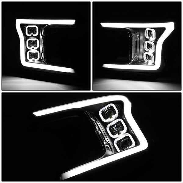 Triple Sequential LED DRL Projector Headlights<br>18-20 Ford F150