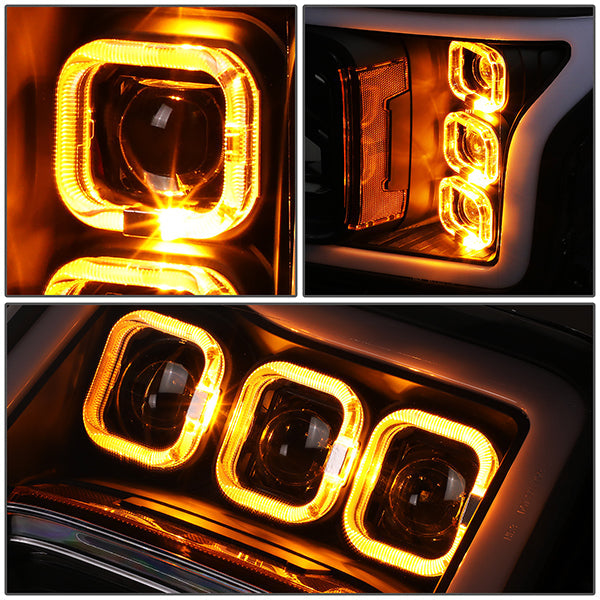 Triple Sequential LED DRL Projector Headlights<br>18-20 Ford F150