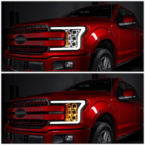 Triple Sequential LED DRL Projector Headlights<br>18-20 Ford F150