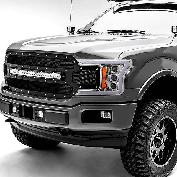 Triple Sequential LED DRL Projector Headlights<br>18-20 Ford F150