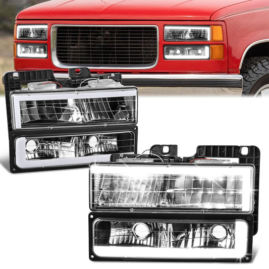 C-LED DRL Headlights <br>88-02 Chevy GMC C/K 1500-3500 Suburban,Yukon