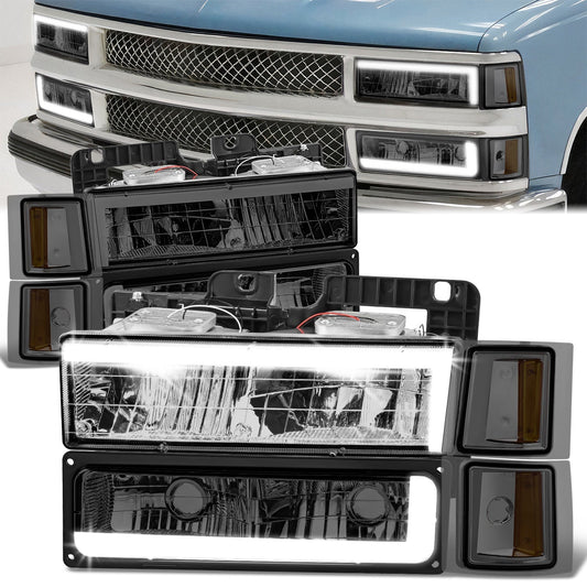 C-LED DRL Headlights+Turn Signal Lights <br>94-02 Chevy C/K 1500-3500 Suburban, Tahoe