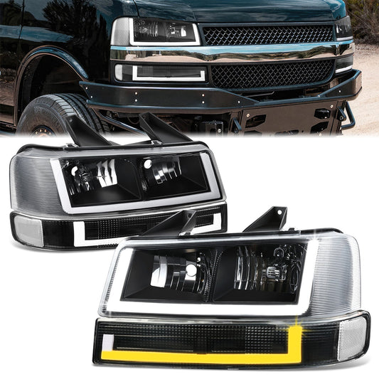 U-Style Bar Switchback LED Headlights <br>03-23 Checy Express, GMC Savana, 1500-4500