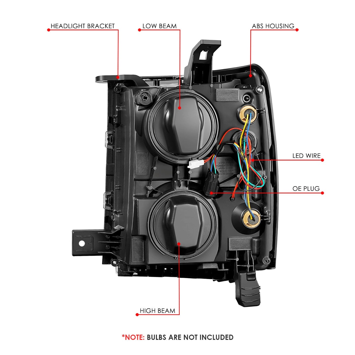 U-Shaped LED DRL Sequential Signals Headlights <br>14-15 Chevy Silverado 1500