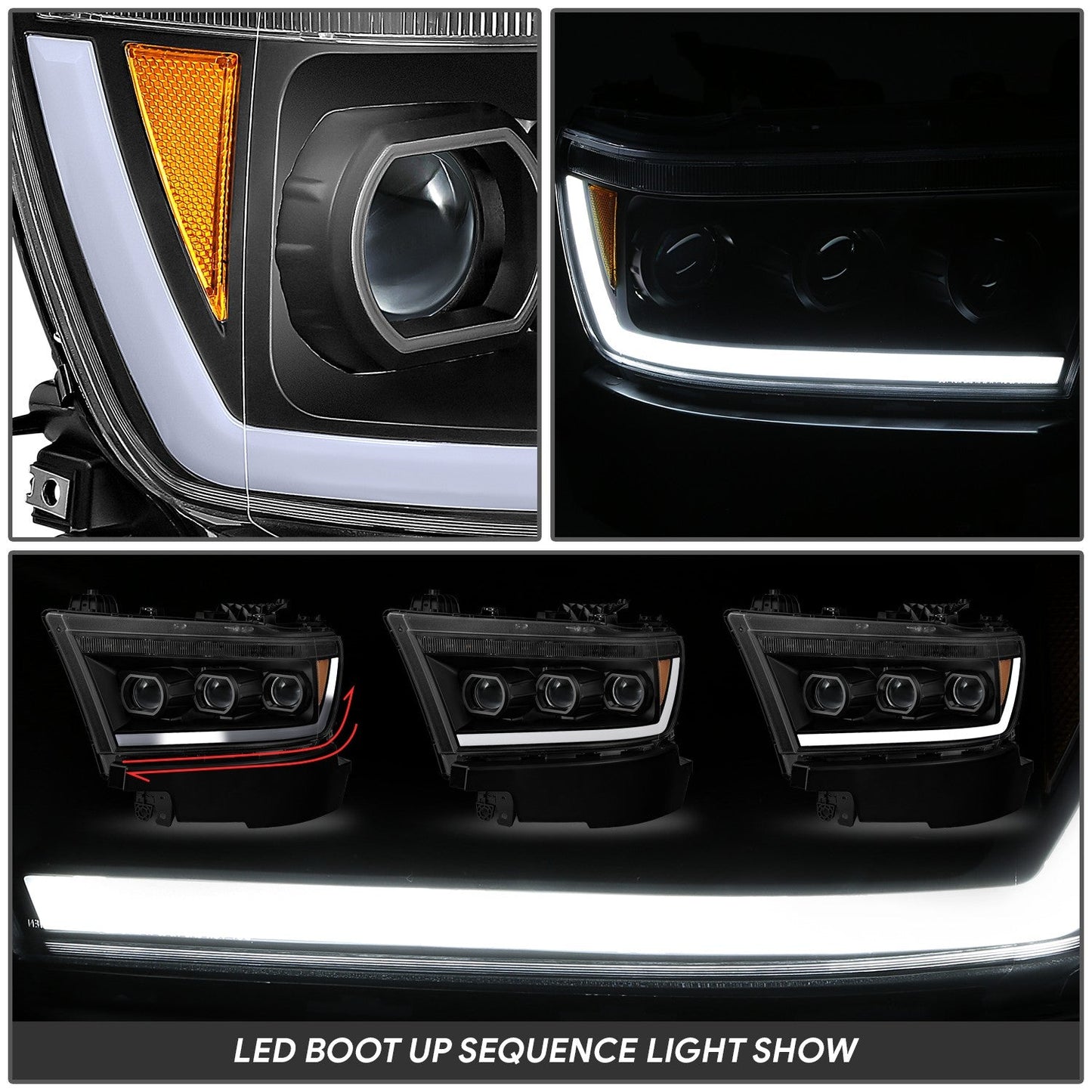 Start-Up DRL/ Sequential LED Projector Headlights <br> 19-24 Ram 1500