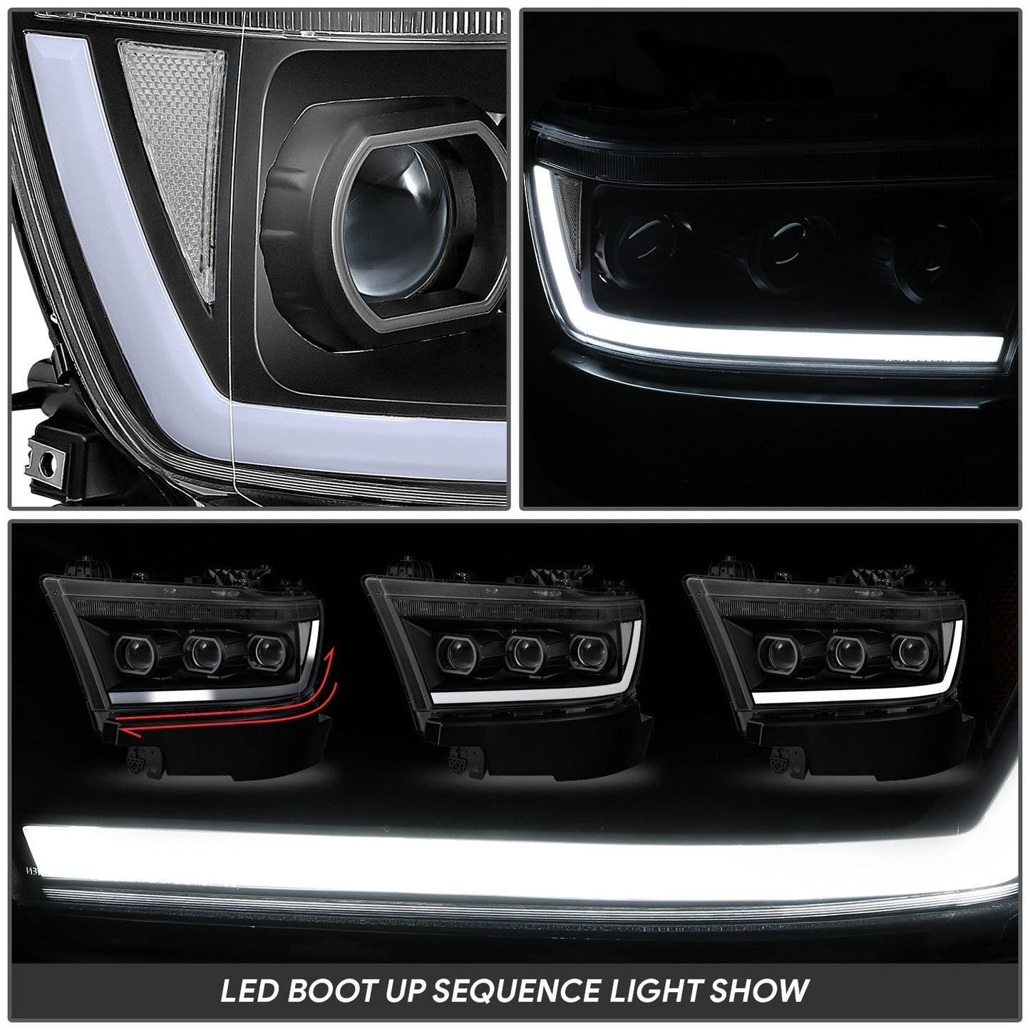 Start-Up DRL/ Sequential LED Projector Headlights <br> 19-24 Ram 1500