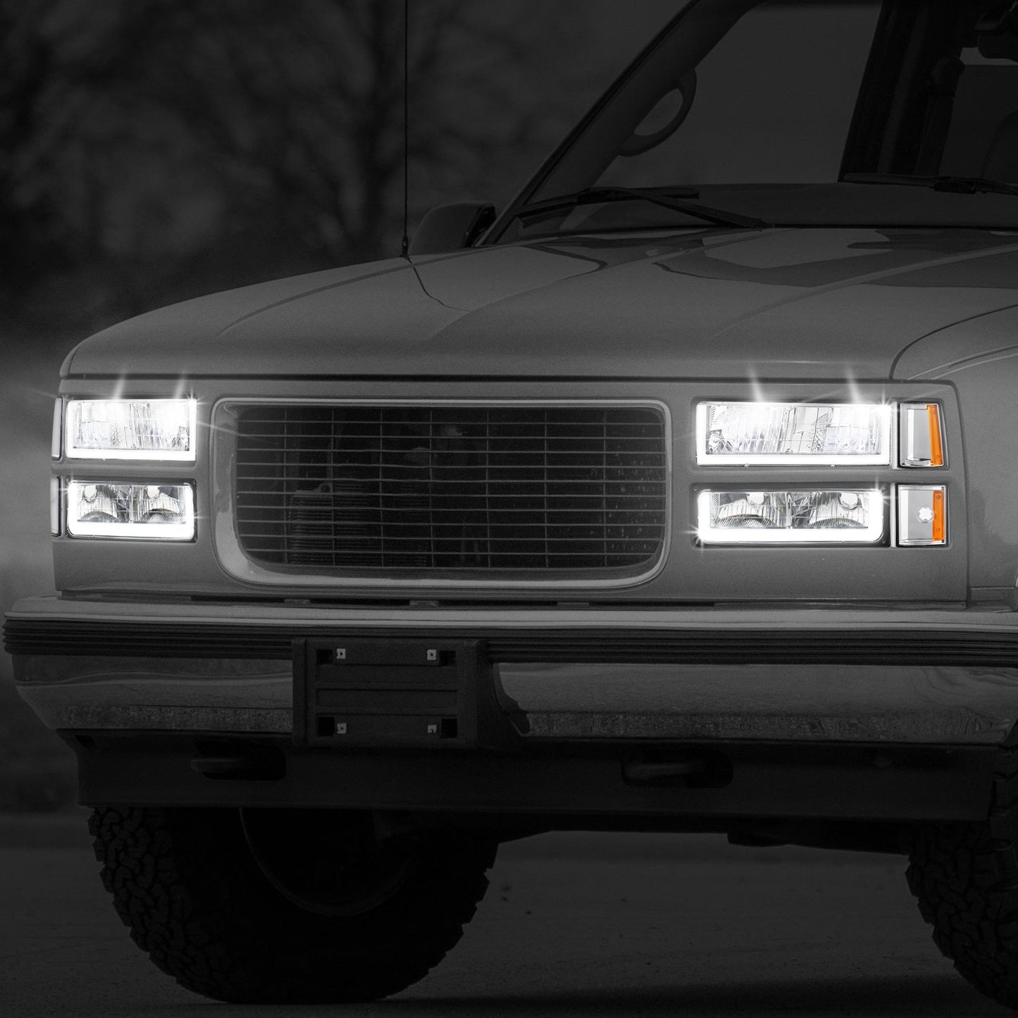 U-LED DRL Headlights+Turn Signal Lights <br>94-99 GMC C/K 1500 Yukon, C/K 1500-2500 Suburban