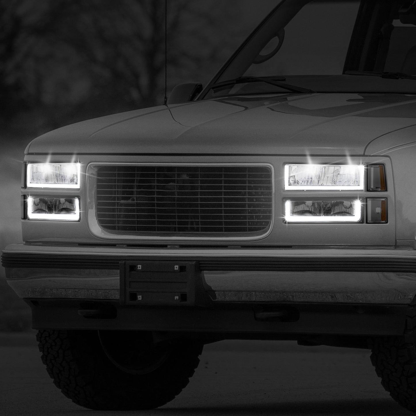 U-LED DRL Headlights+Turn Signal Lights <br>94-99 GMC C/K 1500 Yukon, C/K 1500-2500 Suburban