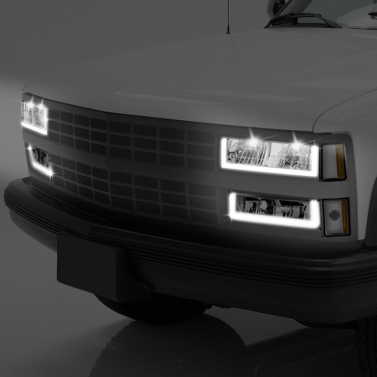 U-LED DRL Headlights+Turn Signal Lights <br>88-93 Chevy C/K 1500-3500 Suburban