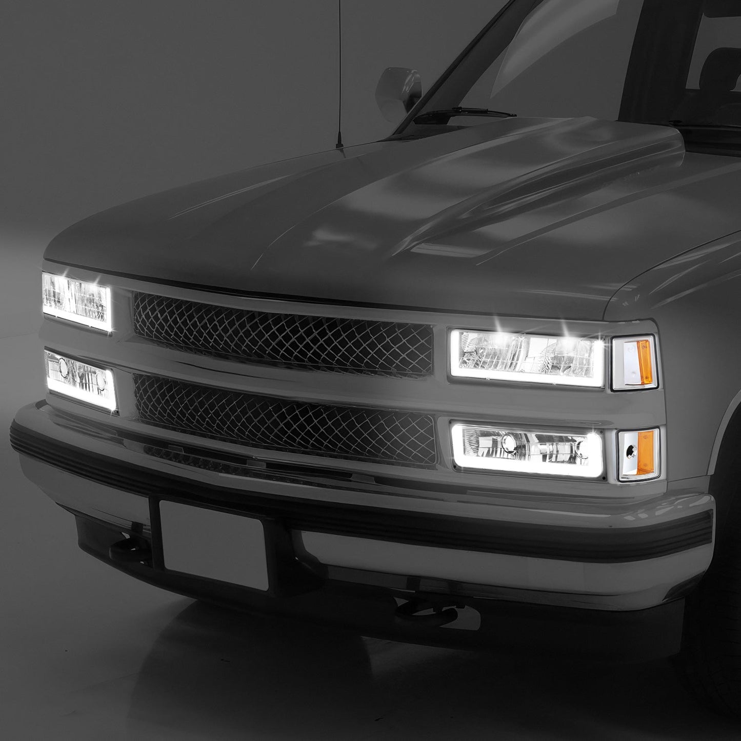 U-LED DRL Headlights+Turn Signal Lights <br>94-02 Chevy C/K 1500-3500 Suburban, Tahoe