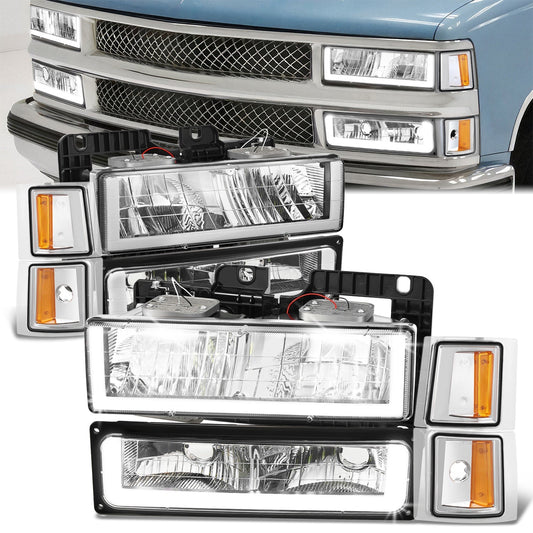 U-LED DRL Headlights+Turn Signal Lights <br>94-02 Chevy C/K 1500-3500 Suburban, Tahoe