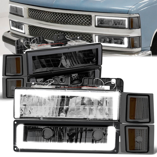 Square Box Style LED Headlights <br>94-00 Chevy C/K 1500-3500, 95-00 Tahoe