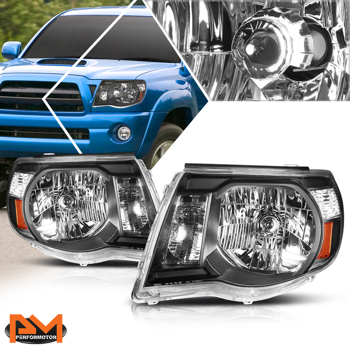 Black Housing OE Style Headlights <br> 05-11 Toyota Tacoma