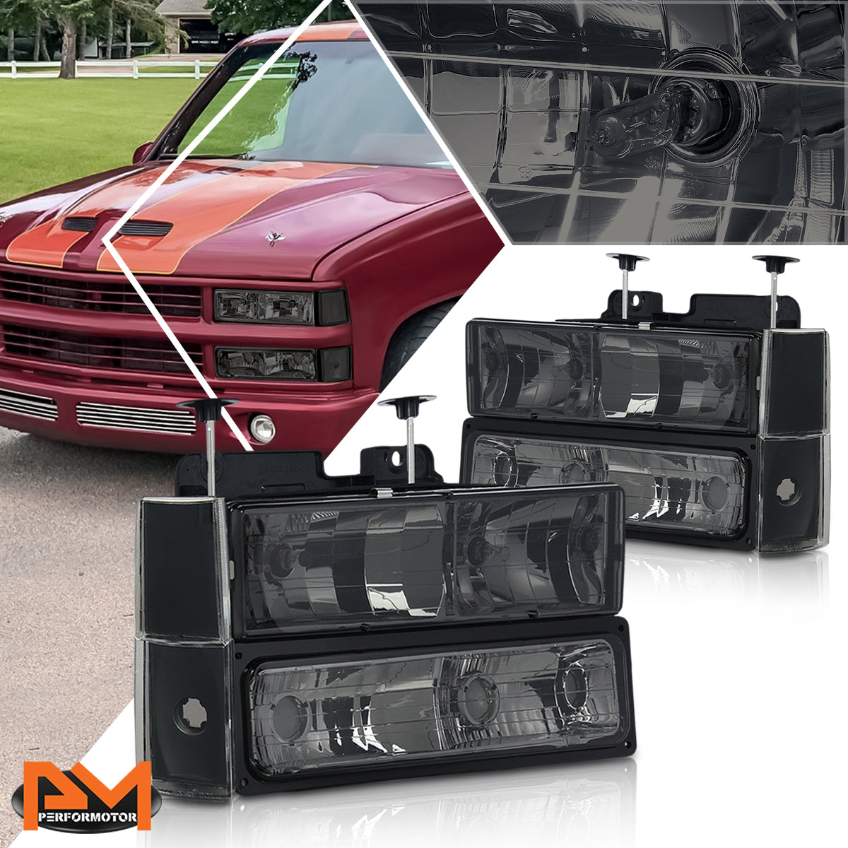 Black Housing OE Style Headlights <br> 88-93 Chevy C/K 1500/2500/3500 Suburban, Blazer