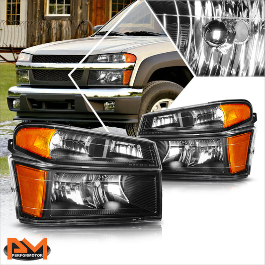 Black Housing OE Style Headlights <br> 04-12 Chevy Colorado, GMC Canyon