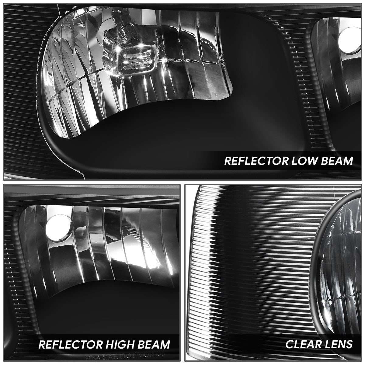 Right Factory Replacement Headlight (Black) <br>03-23 Chevy Express, GMC Savana