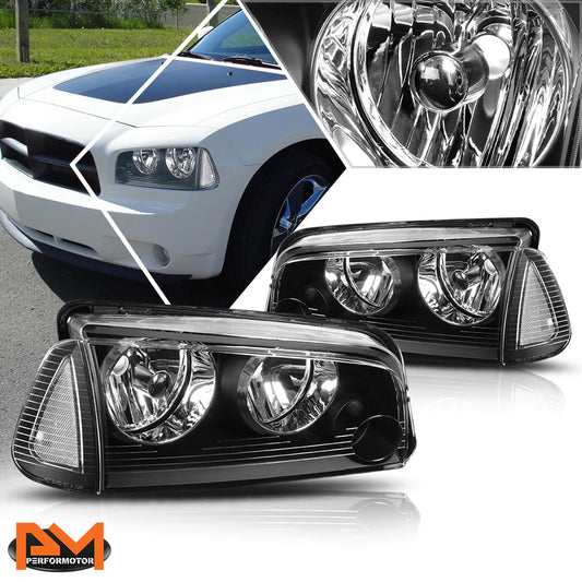 Black Housing OE Style Headlights <br> 06-10 Dodge Charger