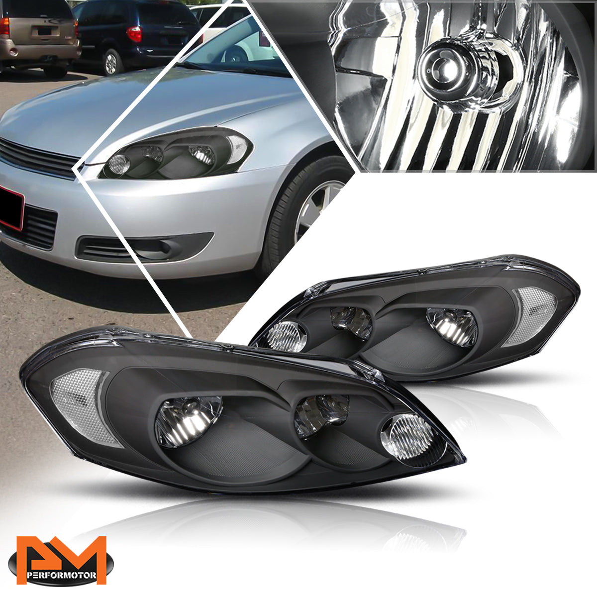 Black Housing OE Style Headlights <br> 06-13 Chevy Impala, 06-07 Monte Carlo