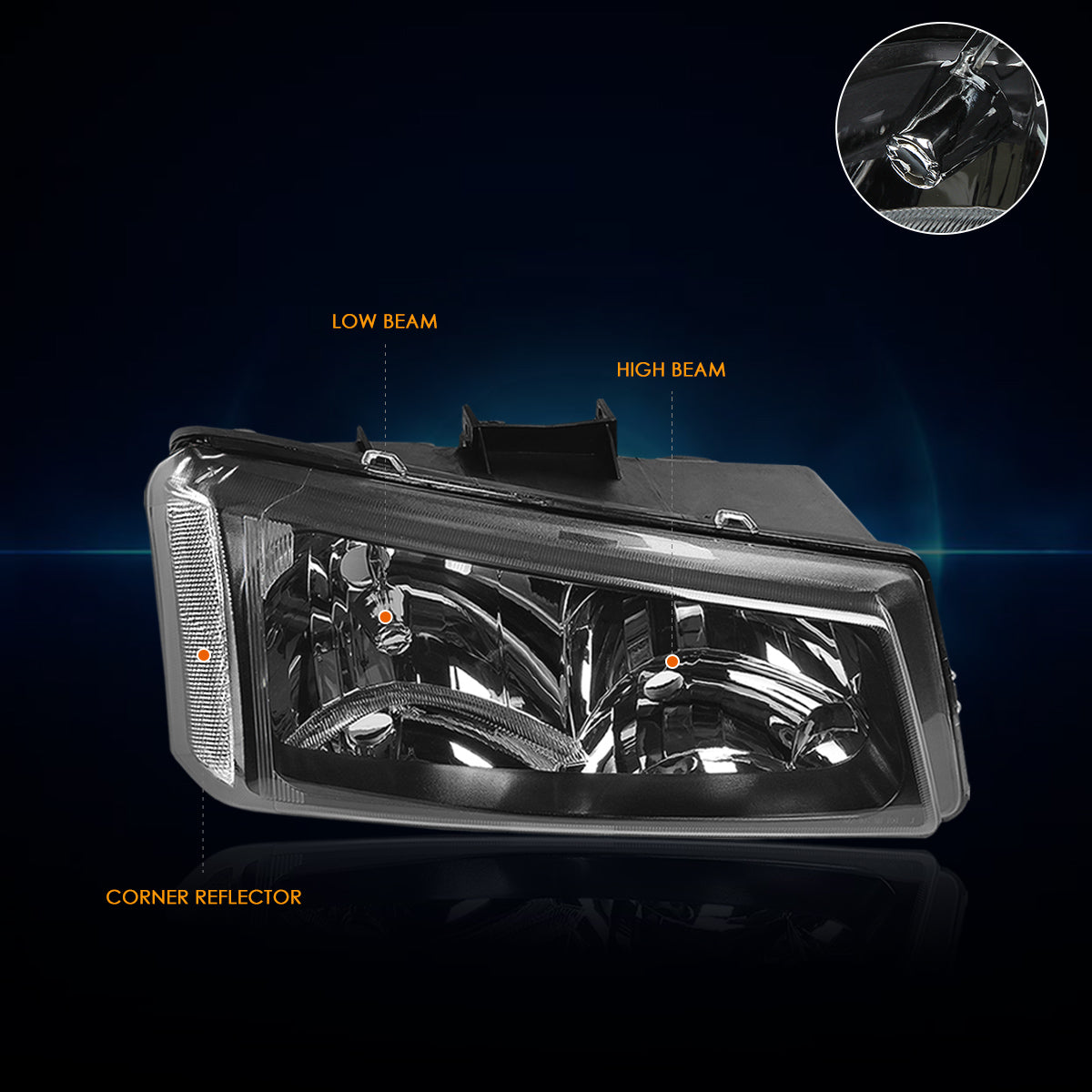 Black Housing OE Style Headlights <br> 03-06 Chevy Silverado Avalanche