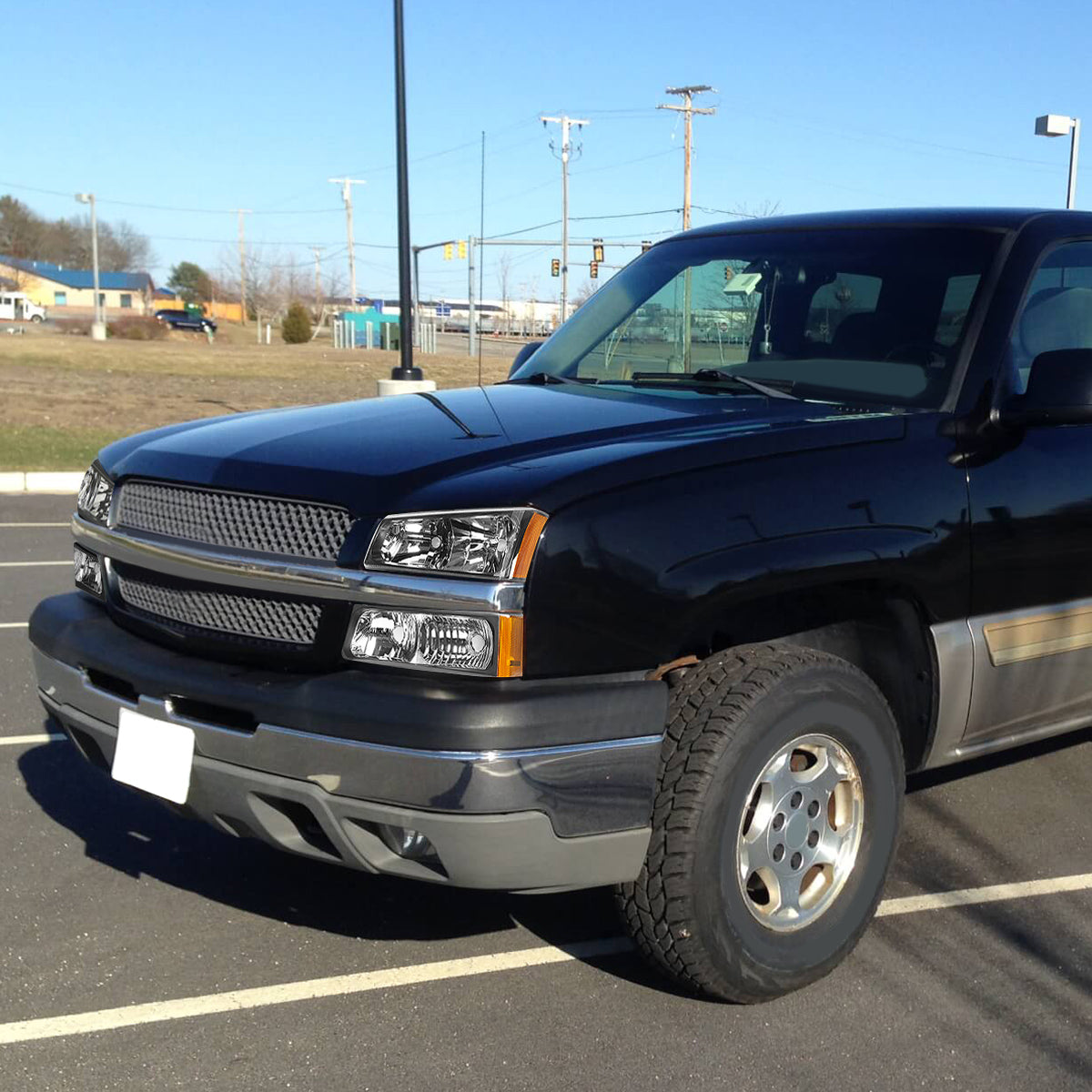 Black Housing OE Style Headlights <br> 03-06 Chevy Silverado Avalanche 1500 2500 3500