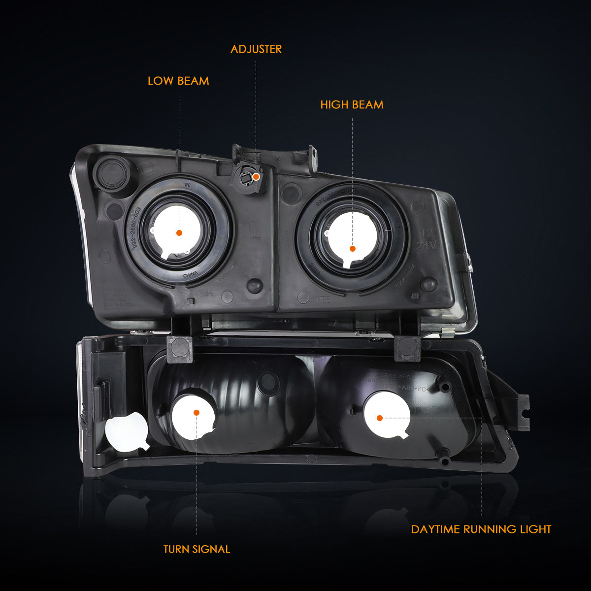 Black Housing OE Style Headlights <br> 03-06 Chevy Silverado Avalanche 1500 2500 3500