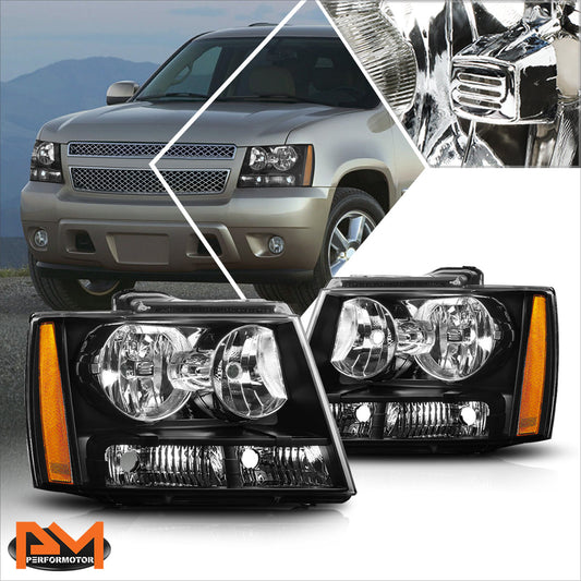 Black Housing OE Style Headlights <br> 07-14 Chevy Avalanche Tahoe Suburban 1500 2500