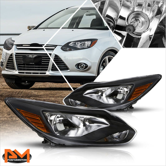 Black Housing OE Style Headlights <br> 12-14 Ford Focus