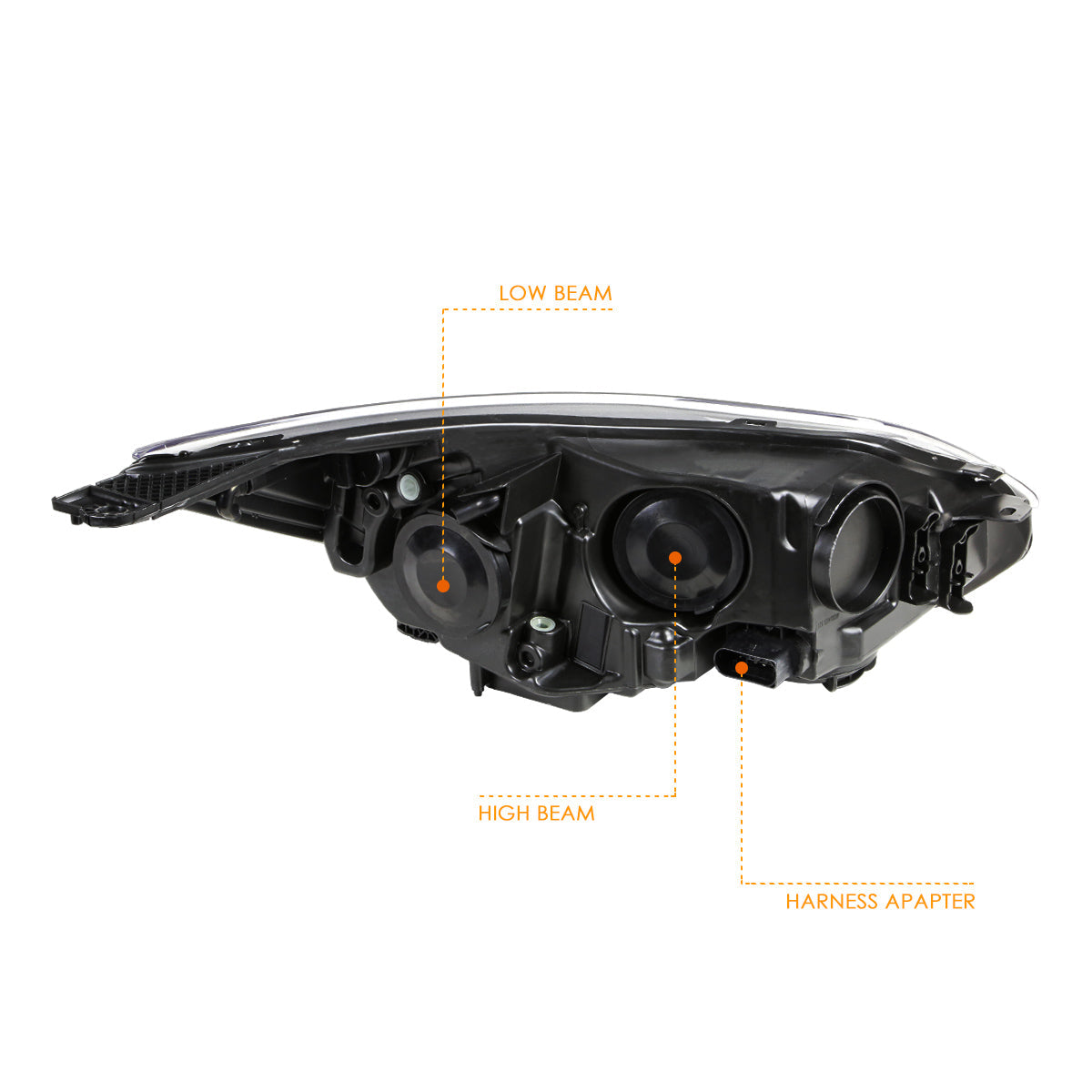 Black Housing OE Style Headlights <br> 12-14 Ford Focus