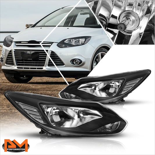 Black Housing OE Style Headlights <br> 12-14 Ford Focus