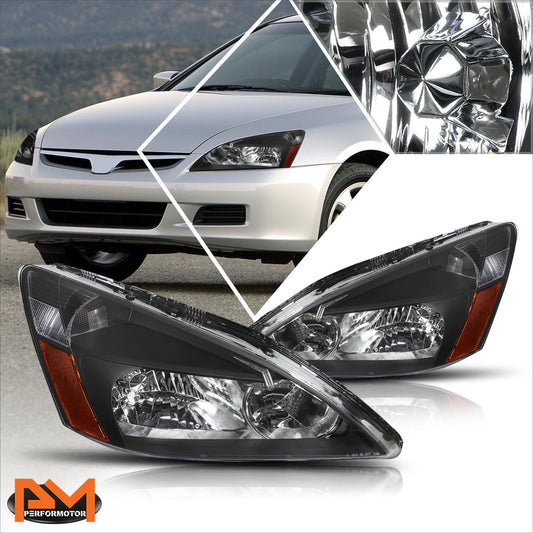 Black Housing OE Style Headlights <br> 03-07 Honda Accord