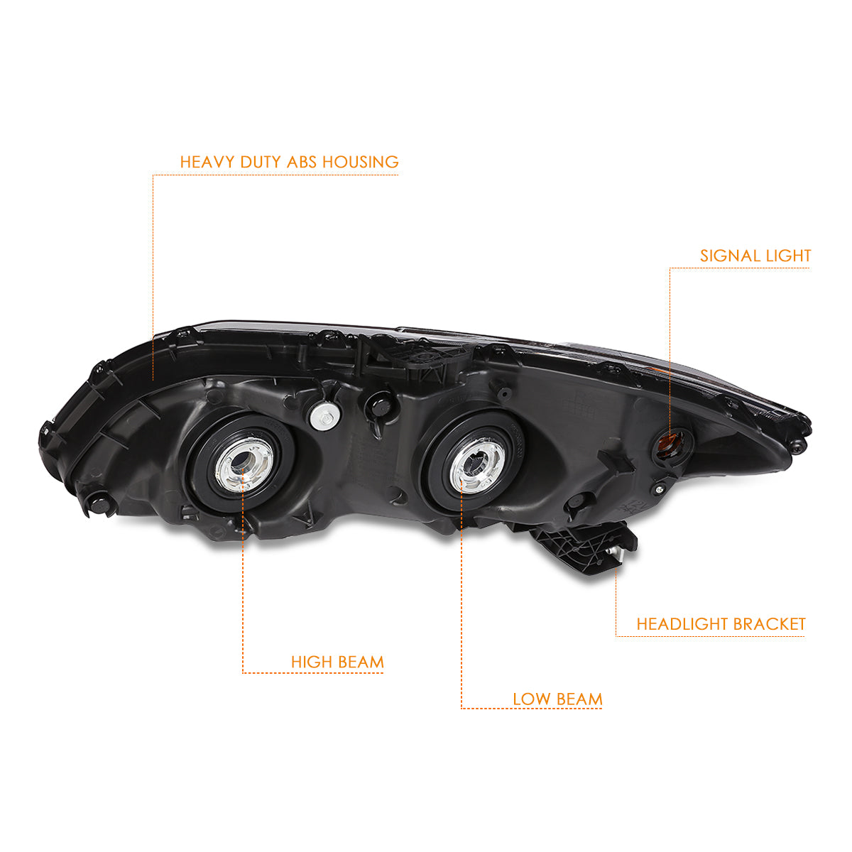 Black Housing OE Style Headlights <br> 12-15 Honda Civic