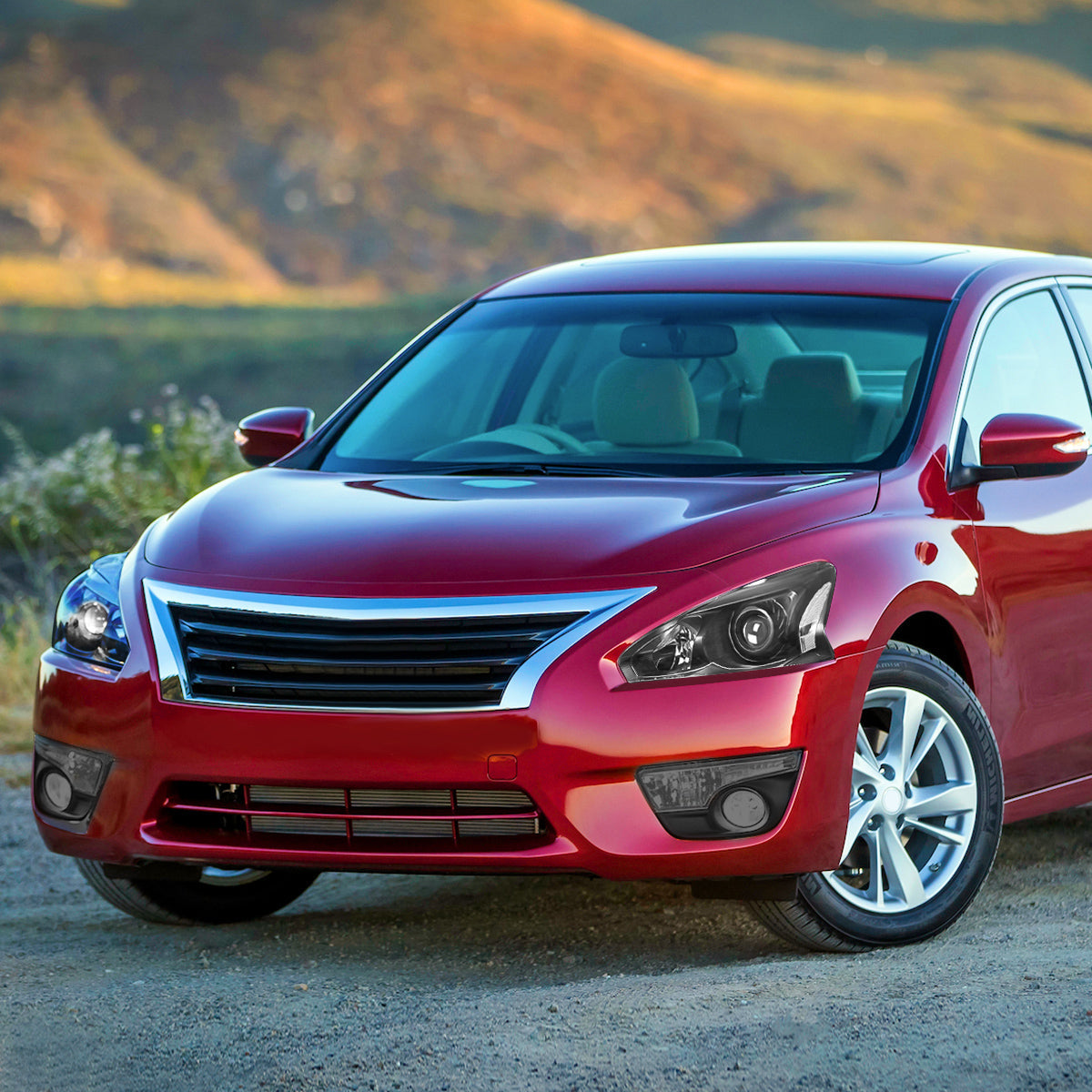 Black Housing OE Style Projector Headlights <br> 13-15 Nissan Altima