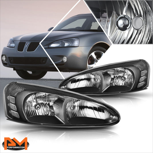 Black Housing OE Style Headlights <br> 04-08 Pontiac Grand Prix