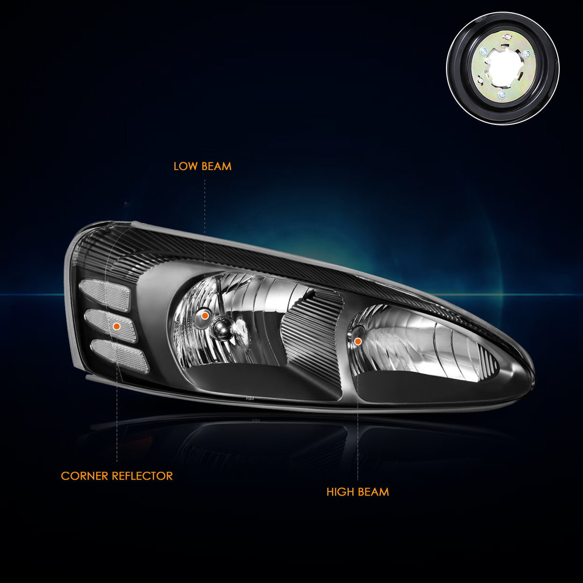 Black Housing OE Style Headlights <br> 04-08 Pontiac Grand Prix