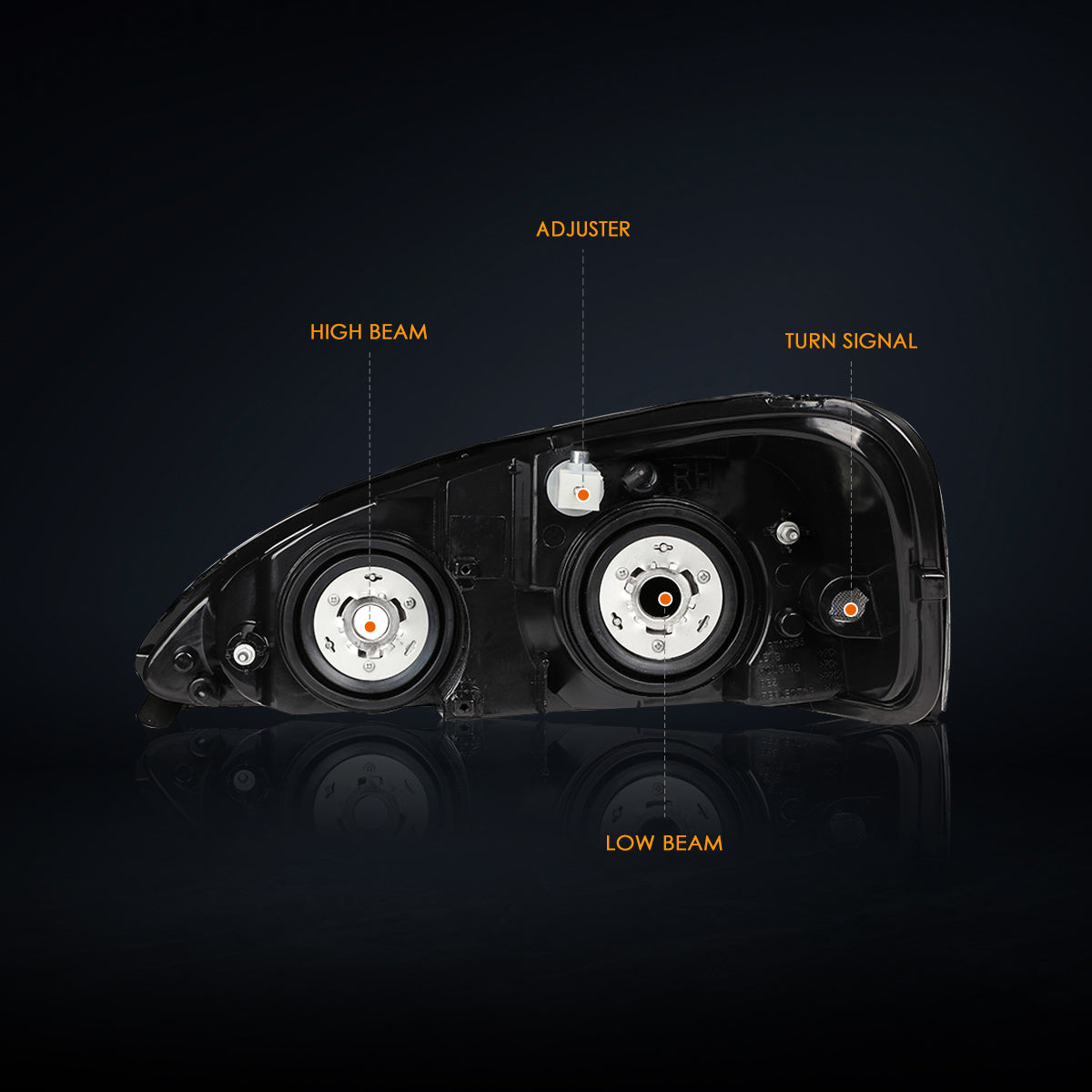 Black Housing OE Style Headlights <br> 04-08 Pontiac Grand Prix