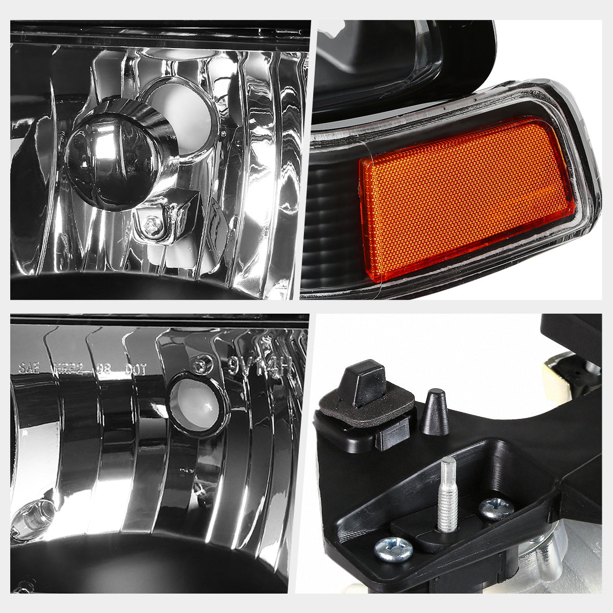 Black Housing OE Style Headlights <br> 98-04 Chevy Blazer S10