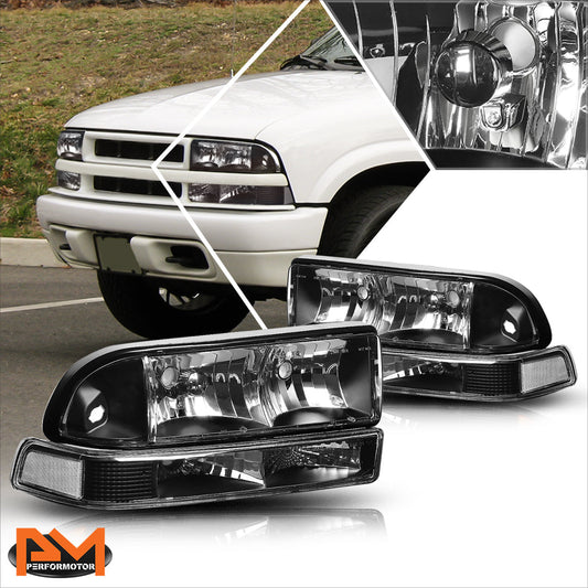 Black Housing OE Style Headlights <br> 98-04 Chevy Blazer S10