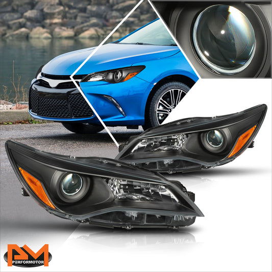 Black Housing OE Style Projector Headlights <br> 15-17 Toyota Camry