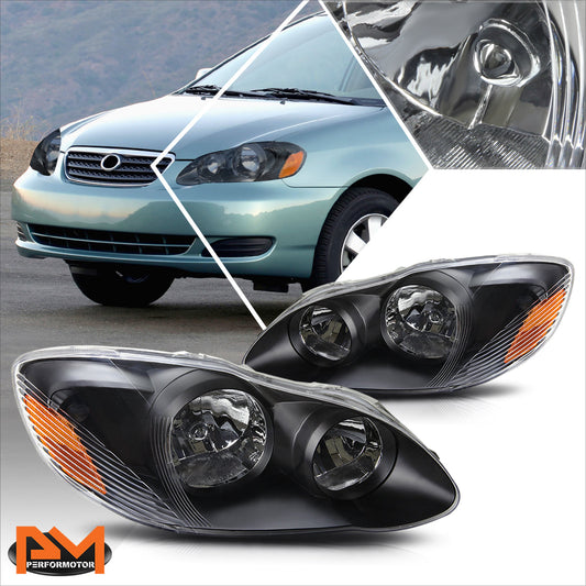 Black Housing OE Style Headlights <br> 03-08 Toyota Corolla