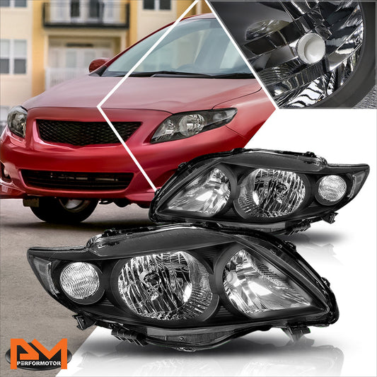 Black Housing OE Style Headlights <br> 09-10 Toyota Corolla