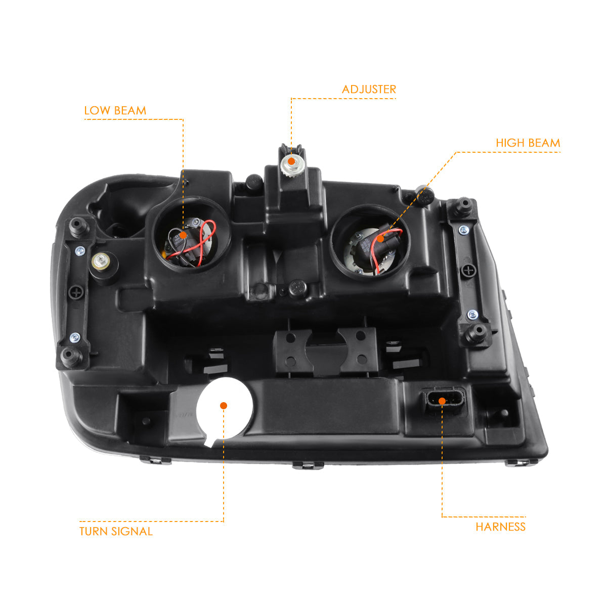 Black Housing OE Style Headlights <br> 02-09 Chevy Trailblazer