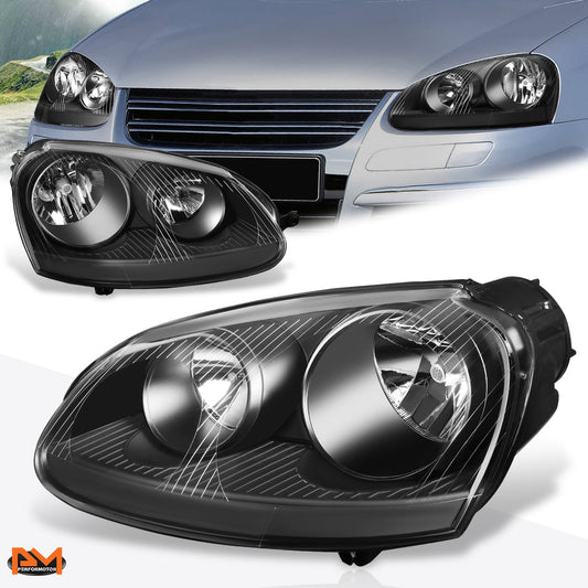 Black Housing OE Style Headlights <br> 05-10 Volkswagen Jetta, 06-09 Rabbit