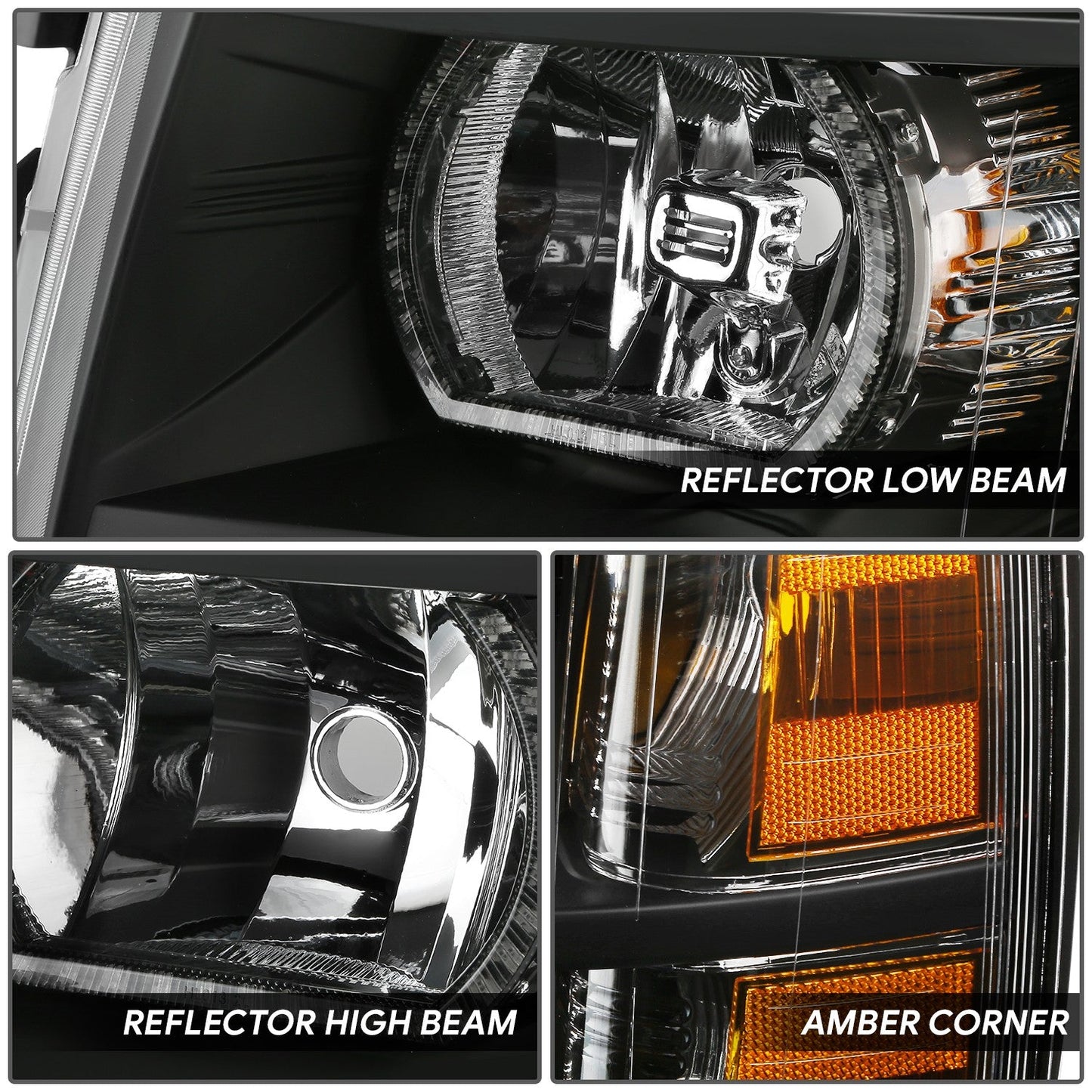 RGB LED DRL Sequential Projector Headlights <br> 07-13 Chevy Silverado 1500, 07-14 2500 3500 HD