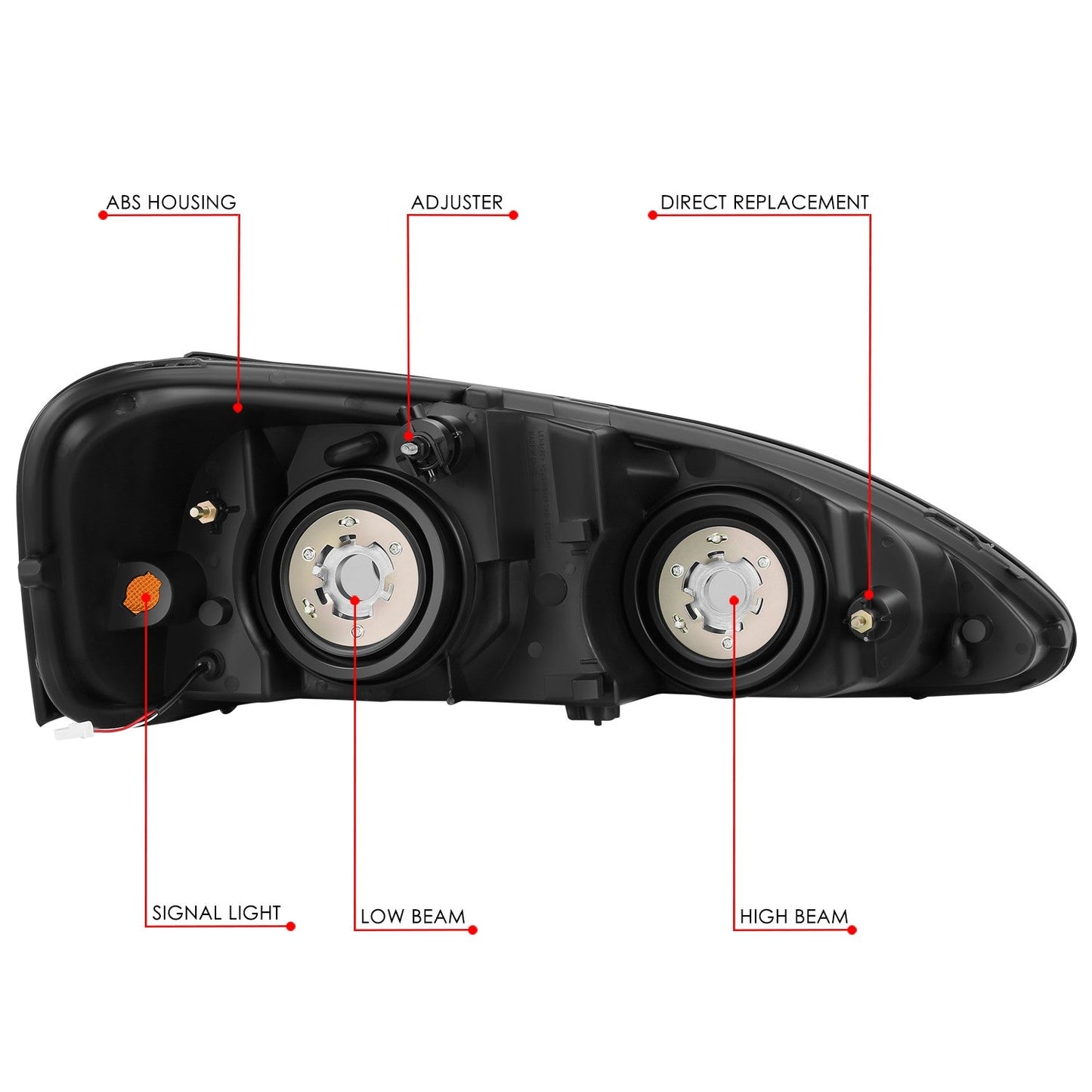 RGB LED DRL Headlights w/ Control Box <BR> 04-08 Pontiac Grand Prix