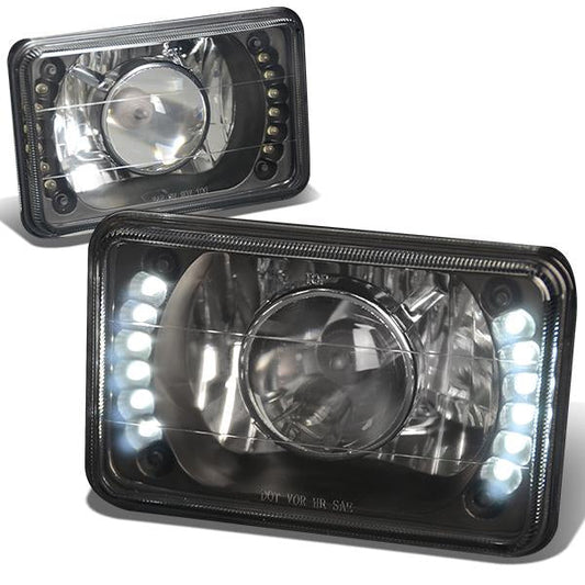 4x6 in. Square LED Halo Projector Headlights