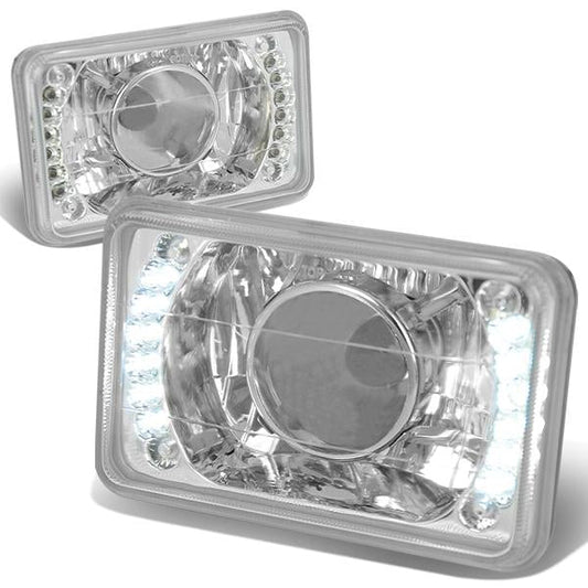 4x6 in. Square LED Halo Projector Headlights