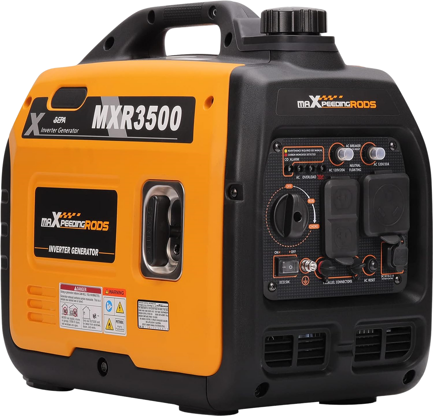 Maxpeedingrods MXR3500-US Inverter Generator 3000W/3500W Low THD Parallel and RV Ready with CO Alert Gas New